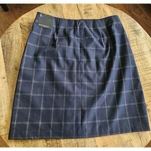 Banana Republic Navy Plaid Pencil Skirt